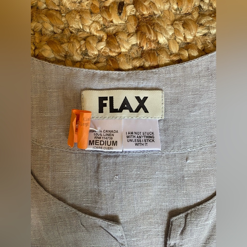 Flax Light Bluish Gray Linen Tank Top and Pants Set - Picture 2 of 5